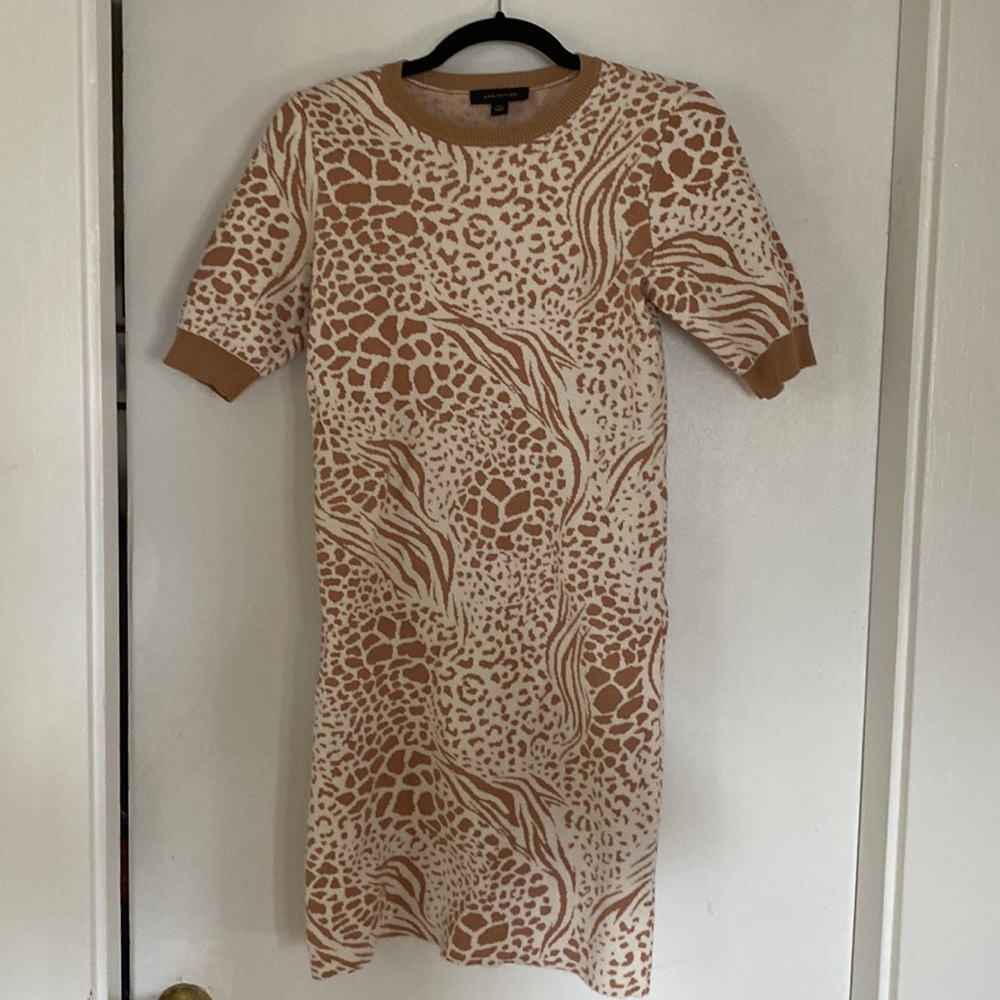 Ann Taylor sweater dress, XXS, animal print, brand new